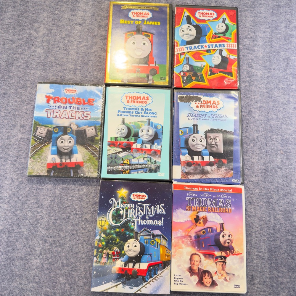 Thomas & Friends DVD Lot of 7 Magic Railroad Christmas James Track Stars Kids